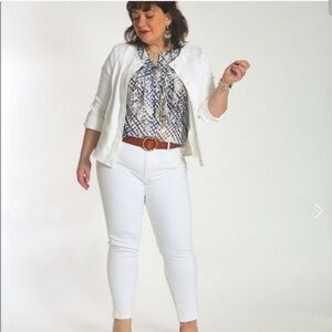Cabi white castaway denim jacket Size S